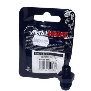 Adaptador Macho 1/8 NPT Para Macho Cônico 6AN Reto Preto Metal Horse
