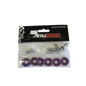 Kit Arruelas Aerodinâmicas M8 Em Alumínio Roxo Metal Horse