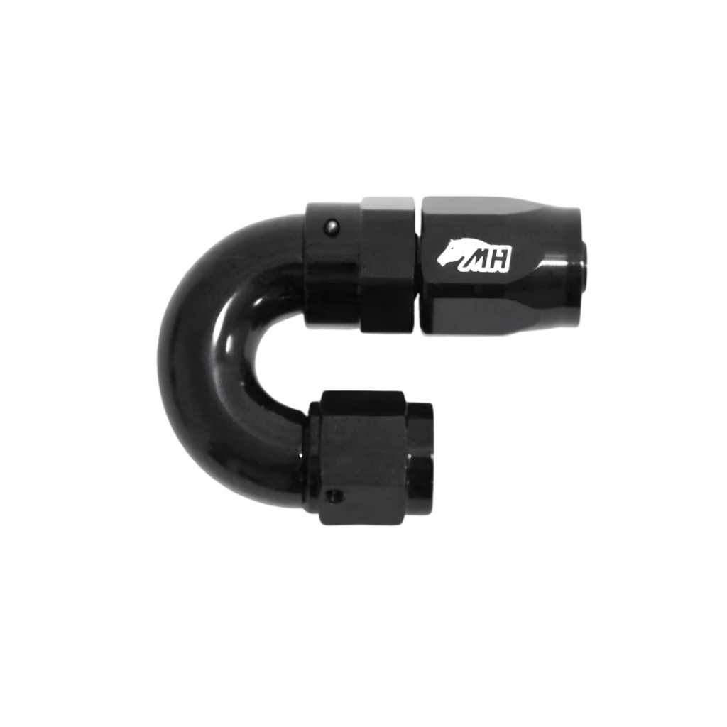 Corpo 6AN 180° Com Porca Para Aeroquip Preto Metal Horse