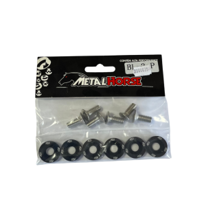 Kit Arruelas Aluminio M8 Preto Metal Horse