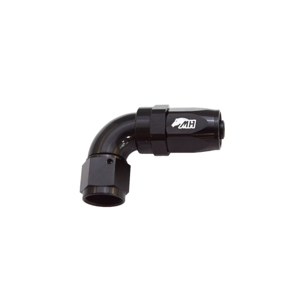 Corpo 8AN 90° Com Porca Para Aeroquip Preto Metal Horse