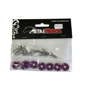 Kit Arruelas M6 Em Alumínio Roxo Metal Horse