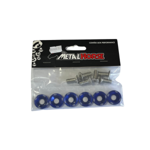 Kit Arruelas Aerodinâmicas M8 Em Alumínio Azul Metal Horse