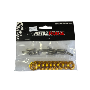 Kit Arruelas Aerodinâmicas M6 Em Alumínio Dourado Metal Horse