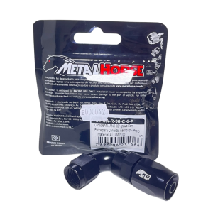 Corpo 6AN 90° Com Porca Para Aeroquip Preto Metal Horse