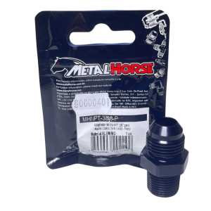 Adaptador Macho 3/8 NPT Para Macho Cônico 8AN Reto Preto Metal Horse