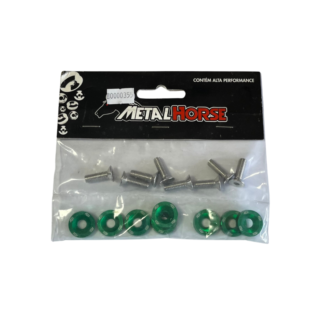 Kit Arruelas M6 Em Alumínio Verde Metal Horse