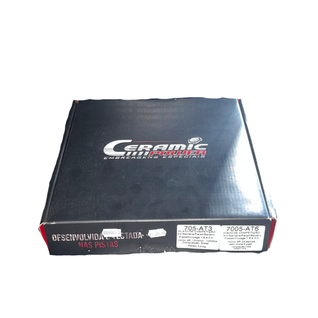 Kit Embreagem Cerâmica VW AP 1.6/1.8/2.0 - 1200lbs 6 Pastilhas Sem Mola - Ceramic Power
