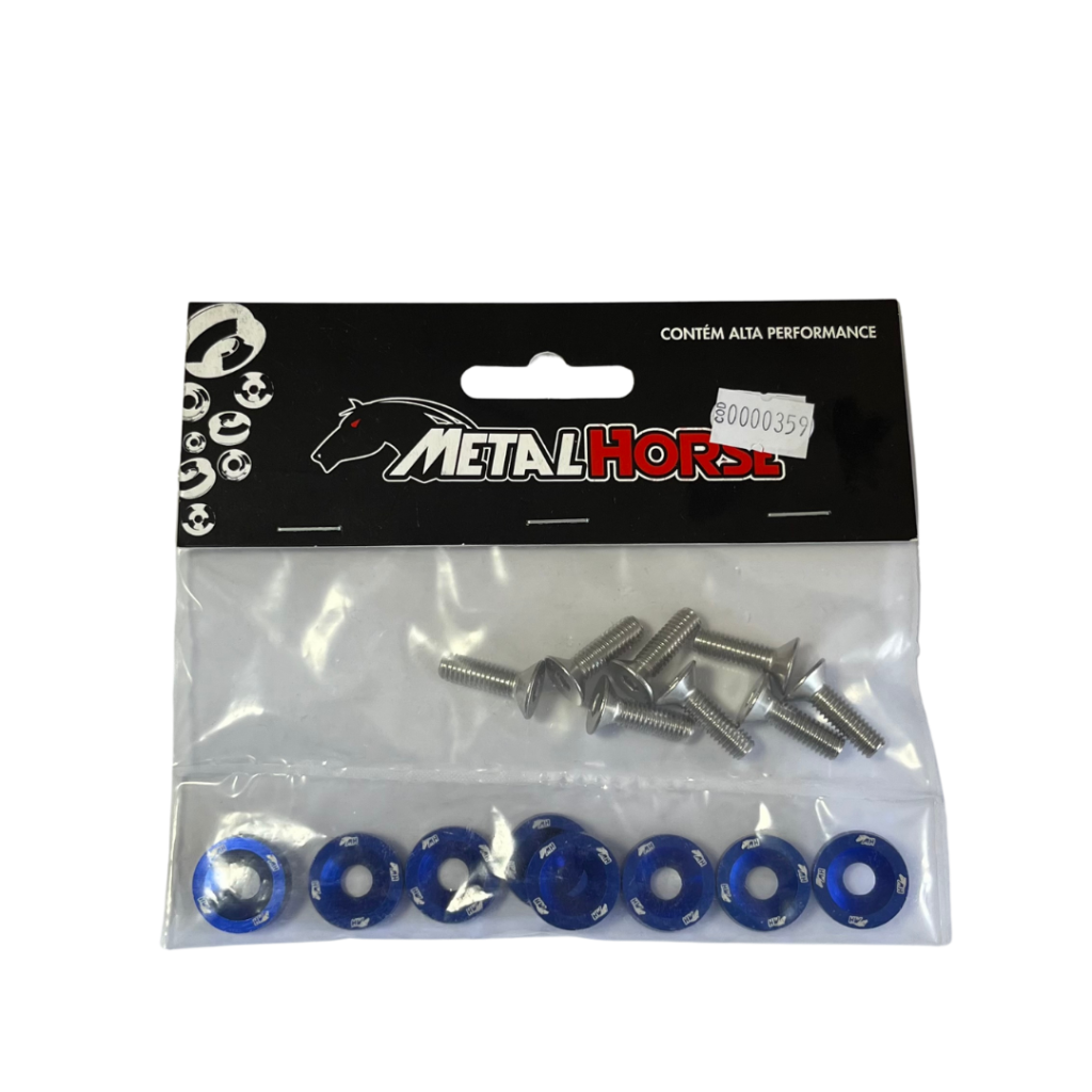 Kit Arruelas M6 Em Alumínio Azul Metal Horse