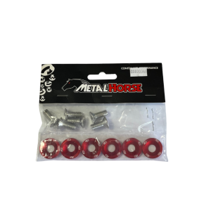 Kit Arruelas Aerodinâmicas M8 Em Alumínio Vermelha Metal Horse