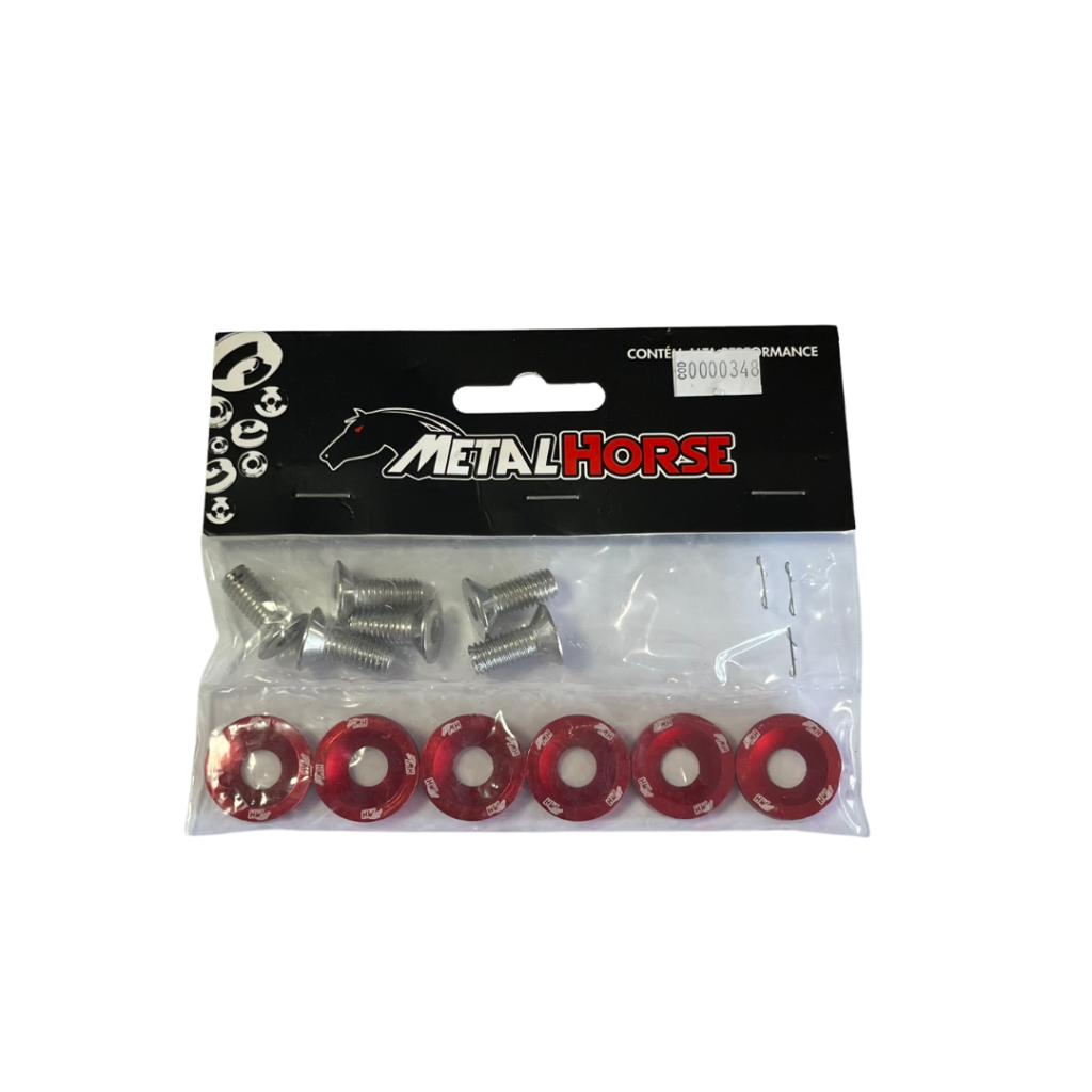 Kit Arruelas Aerodinâmicas M8 Em Alumínio Vermelha Metal Horse