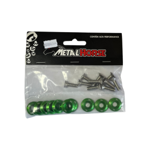 Kit Arruelas Aerodinâmicas M6 Em Alumínio Verde Metal Horse