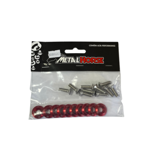 Kit Arruelas Aerodinâmicas M6 Em Alumínio Vermelha Metal Horse